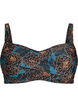Bikini top with padding and print, Petrol, Packshot image number 0
