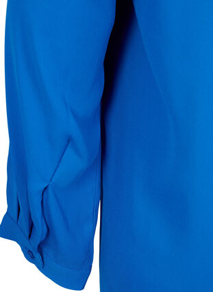 Solid colour shirt with v-neck, Princess Blue, Packshot image number 3