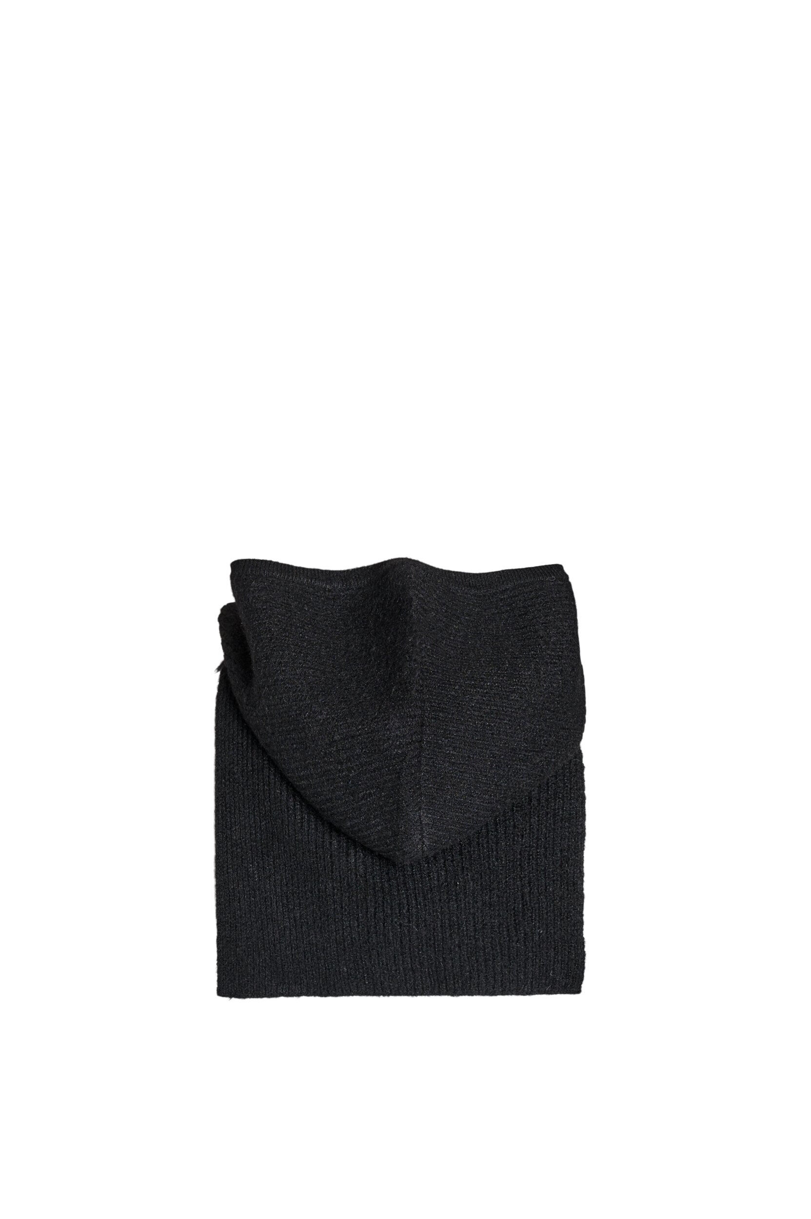 Zizzifashion Rib-knitted balaclava with zipper, Black, Packshot image number 4