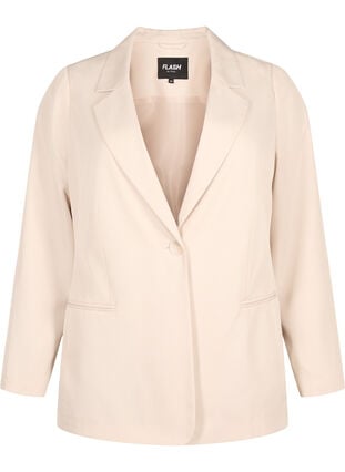 FLASH - Simple blazer with button, Pumice Stone, Packshot image number 0