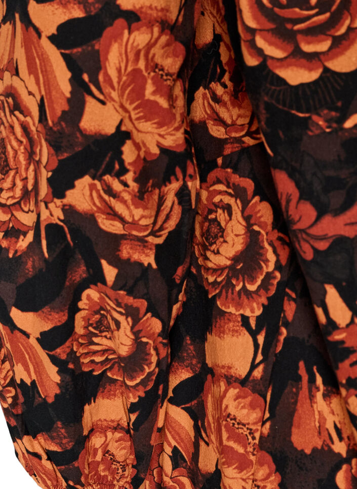 Short cotton dress with an elasticated hem and long sleeves, Black, Packshot image number 3
