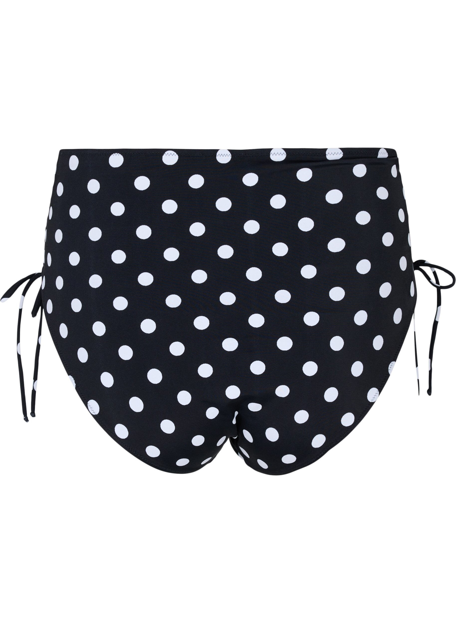 Zizzifashion Printed bikini bottoms with a high waist, Dotted Print, Packshot image number 1