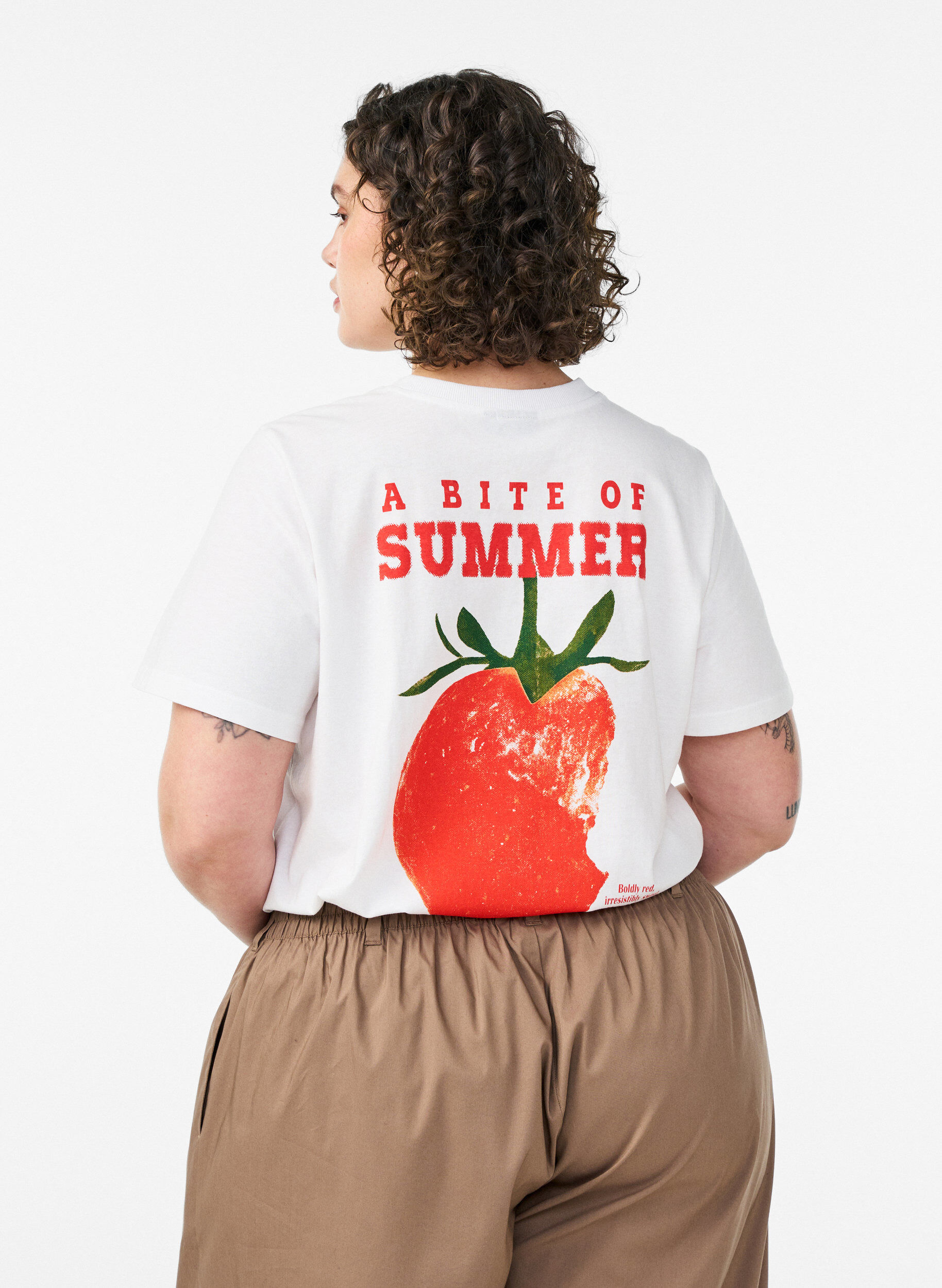 ZizzifashionCotton T-shirt with print, White, Model image number 2