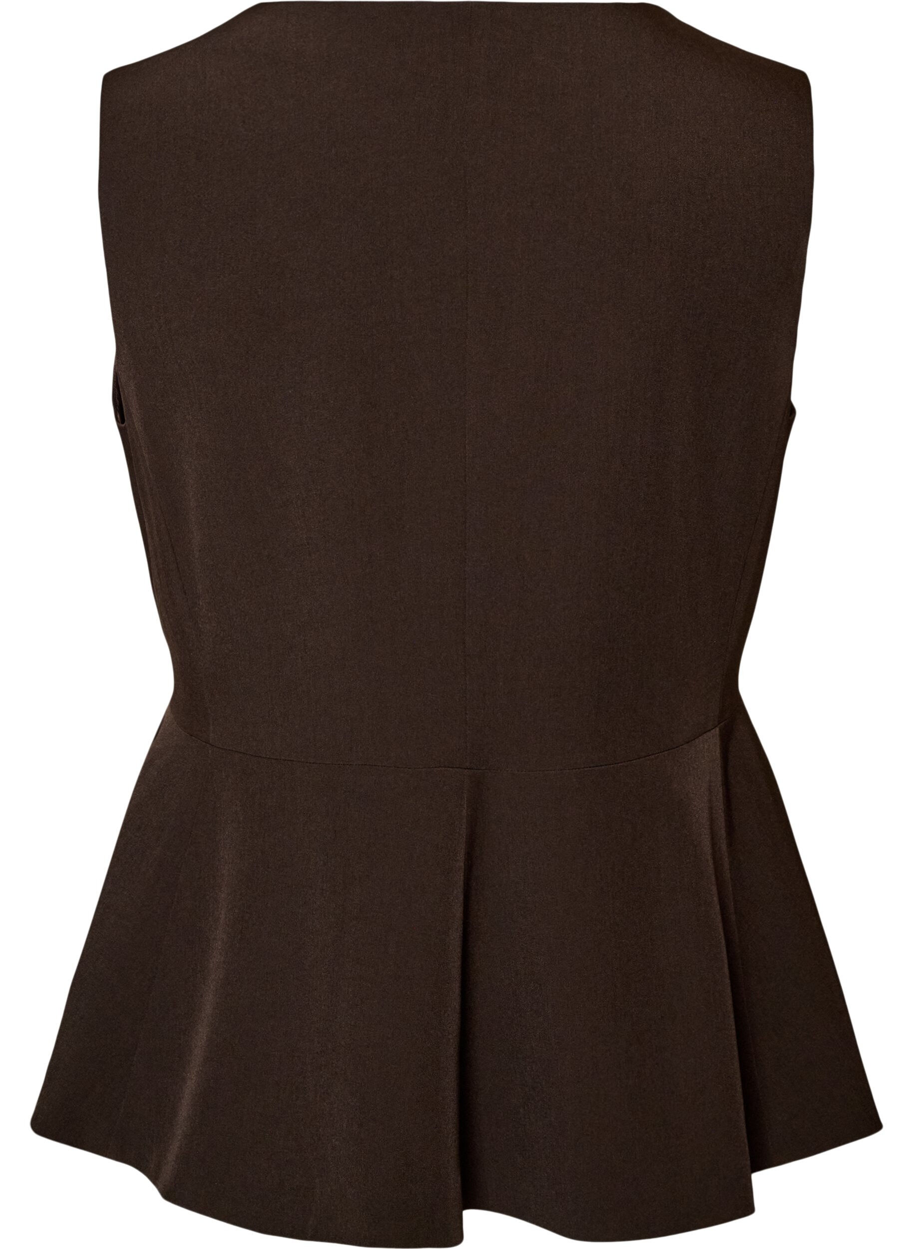 ZizzifashionPinstriped waistcoat with peplum, Brown, Packshot image number 1