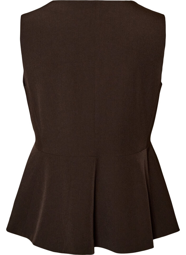 Pinstriped waistcoat with peplum, Brown, Packshot image number 1