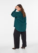 Blouse with ruffle collar and ruching, Green, Model image number 2