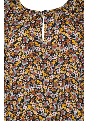 Floral tunic in viscose, Black Ditsy, Packshot image number 2