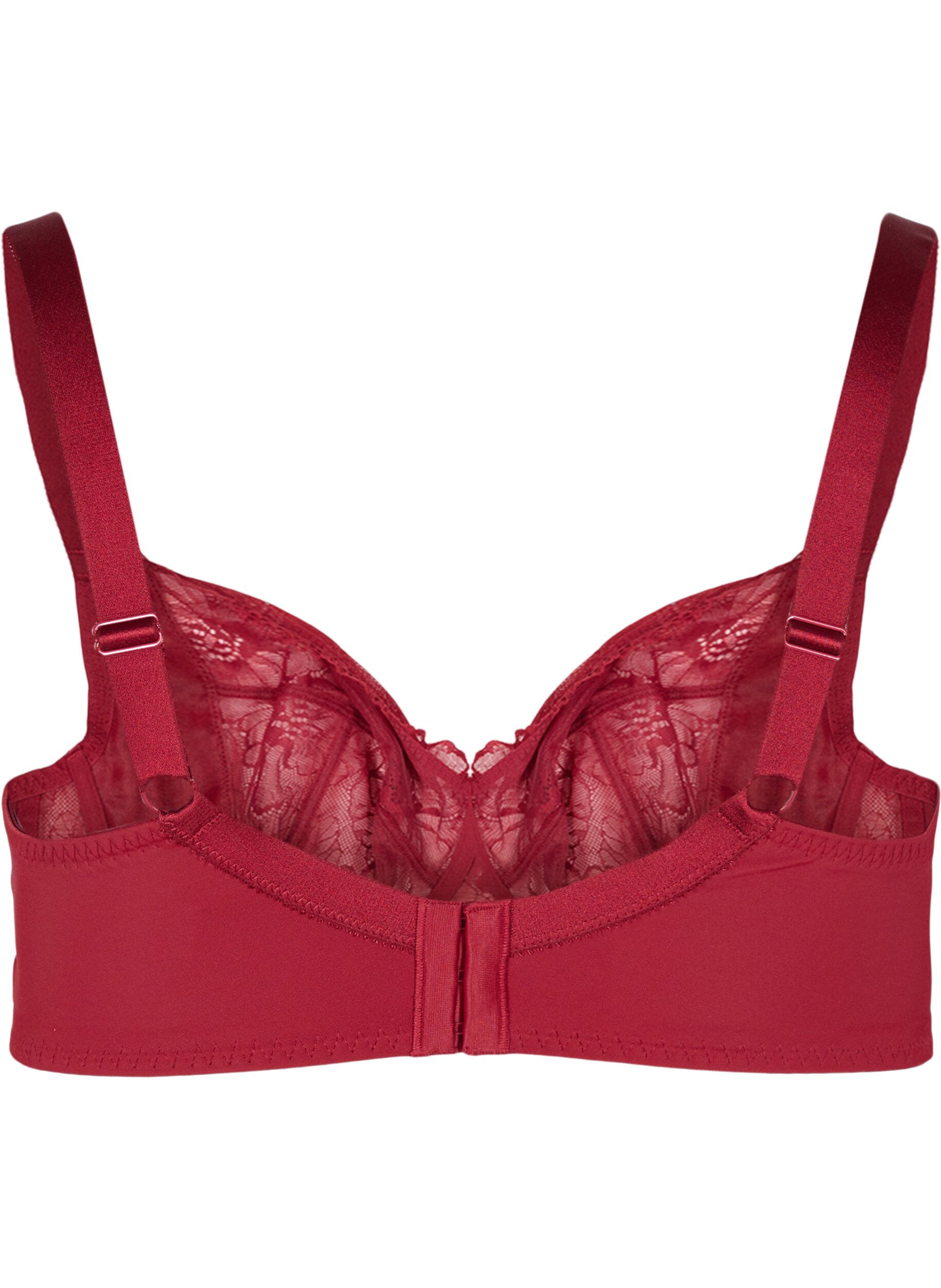 Zizzifashion Underwire lace bra, Rhubarb, Packshot image number 1