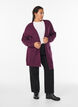 Long knitwear cardigan with pockets, Purple, Model image number 1