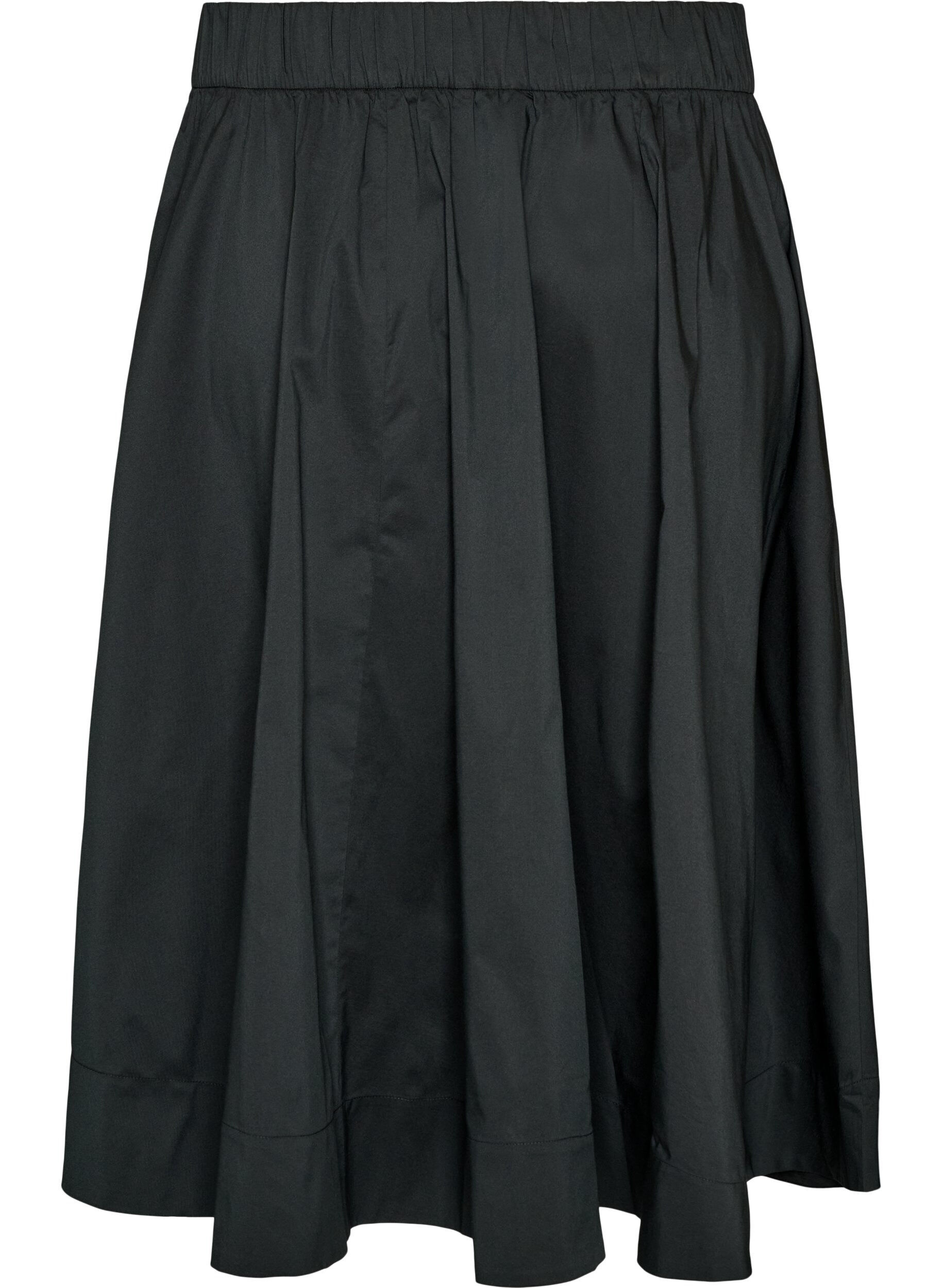ZizzifashionWide A-line midi skirt, Black, Packshot image number 1