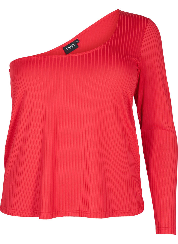 One-shoulder top, Tango Red, Packshot image number 0