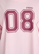 Oversized college T-shirt with 3/4 sleeves, Pink, Packshot image number 2