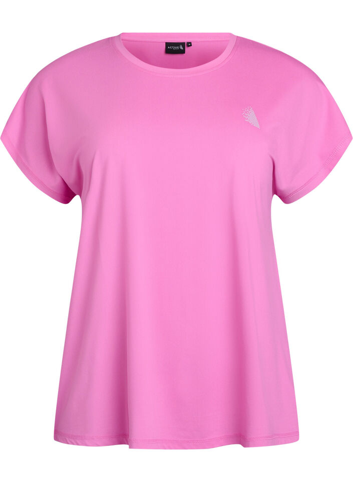 Solid-coloured workout T-shirt, Pink, Packshot image number 0