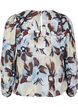 Long-sleeved blouse with print and button, Grey Flower AOP, Packshot image number 1
