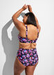High-waisted patterned bikini bottoms, Purple, Model image number 1