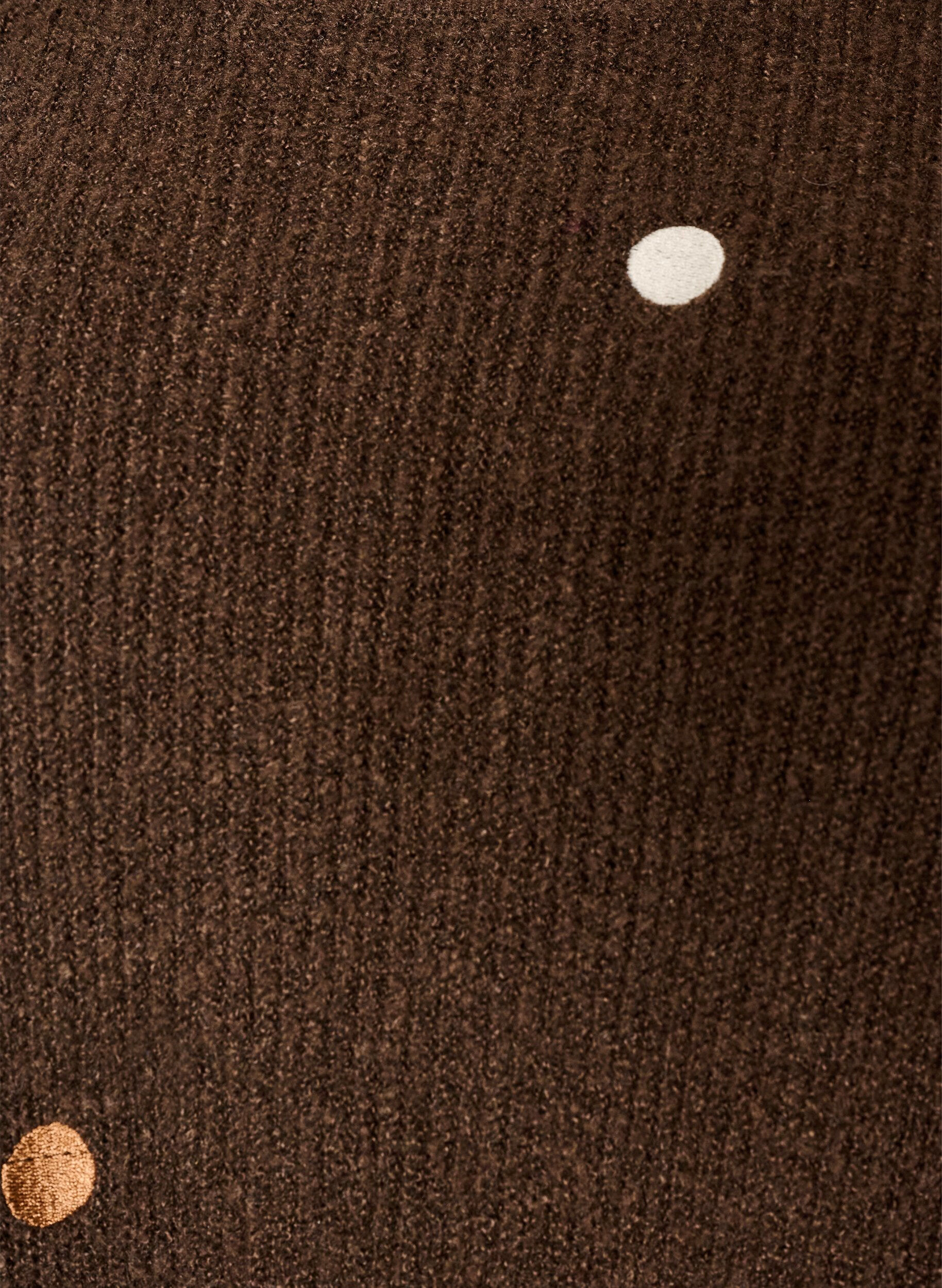 ZizzifashionKnitted blouse with small embroidered motifs, Brown, Packshot image number 2