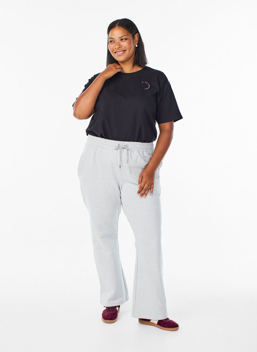 Sporty t-shirt in organic cotton, Black, Model image number 1