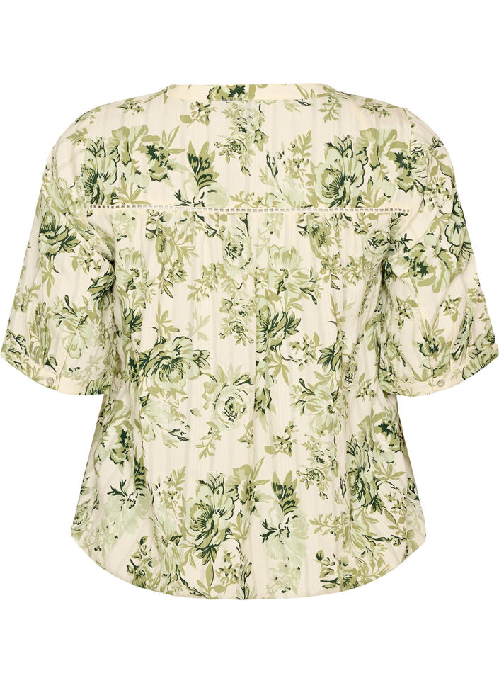 Blouse with print and 1/2 sleeves, Green, Packshot image number 1
