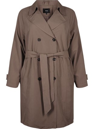 Trench coat with belt and slit, Chocolate Chip, Packshot image number 0