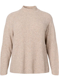 Turtleneck sweater with ribbed texture