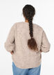 Cardigan with bow buttons and openwork pattern, Beige, Model image number 2