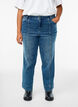 Pinstriped Kiana jeans with bold stitching, Blue, Model image number 2