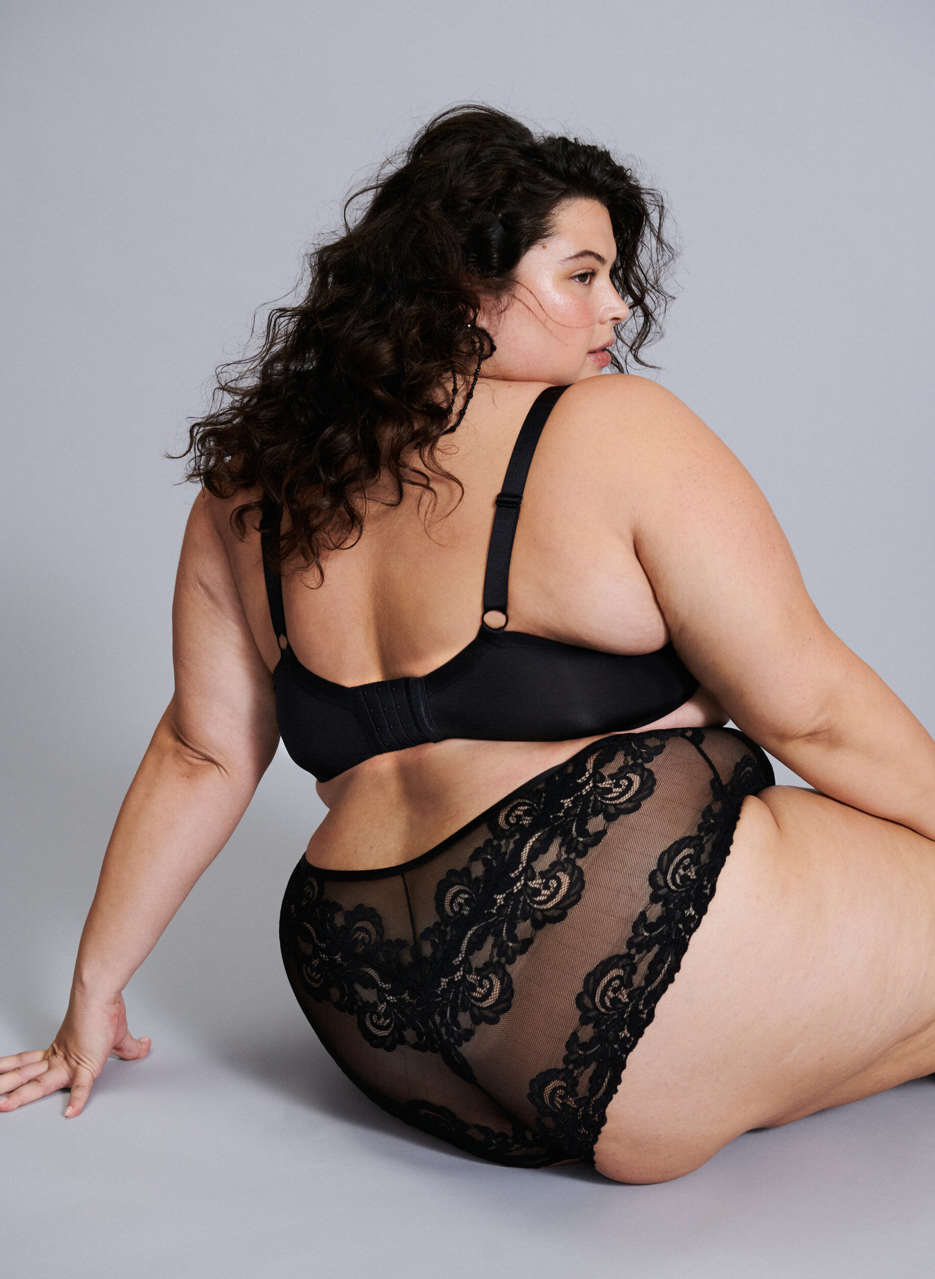 ZizzifashionHipster lace briefs with crossover detail, Black, Image image number 0