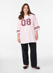 Oversized college T-shirt with 3/4 sleeves, Pink, Model image number 1