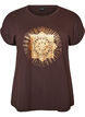 T-shirt with decorative front print, Brown, Packshot image number 0