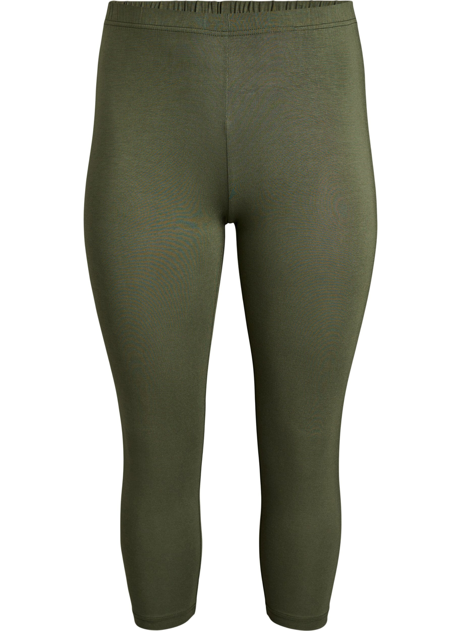 ZizzifashionBasic 3/4 leggings in viscose, Green, Packshot image number 0