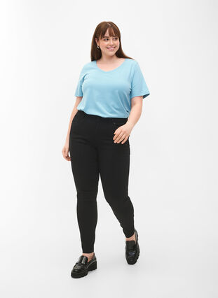 Basic plain cotton t-shirt, Reef Waters, Model image number 2