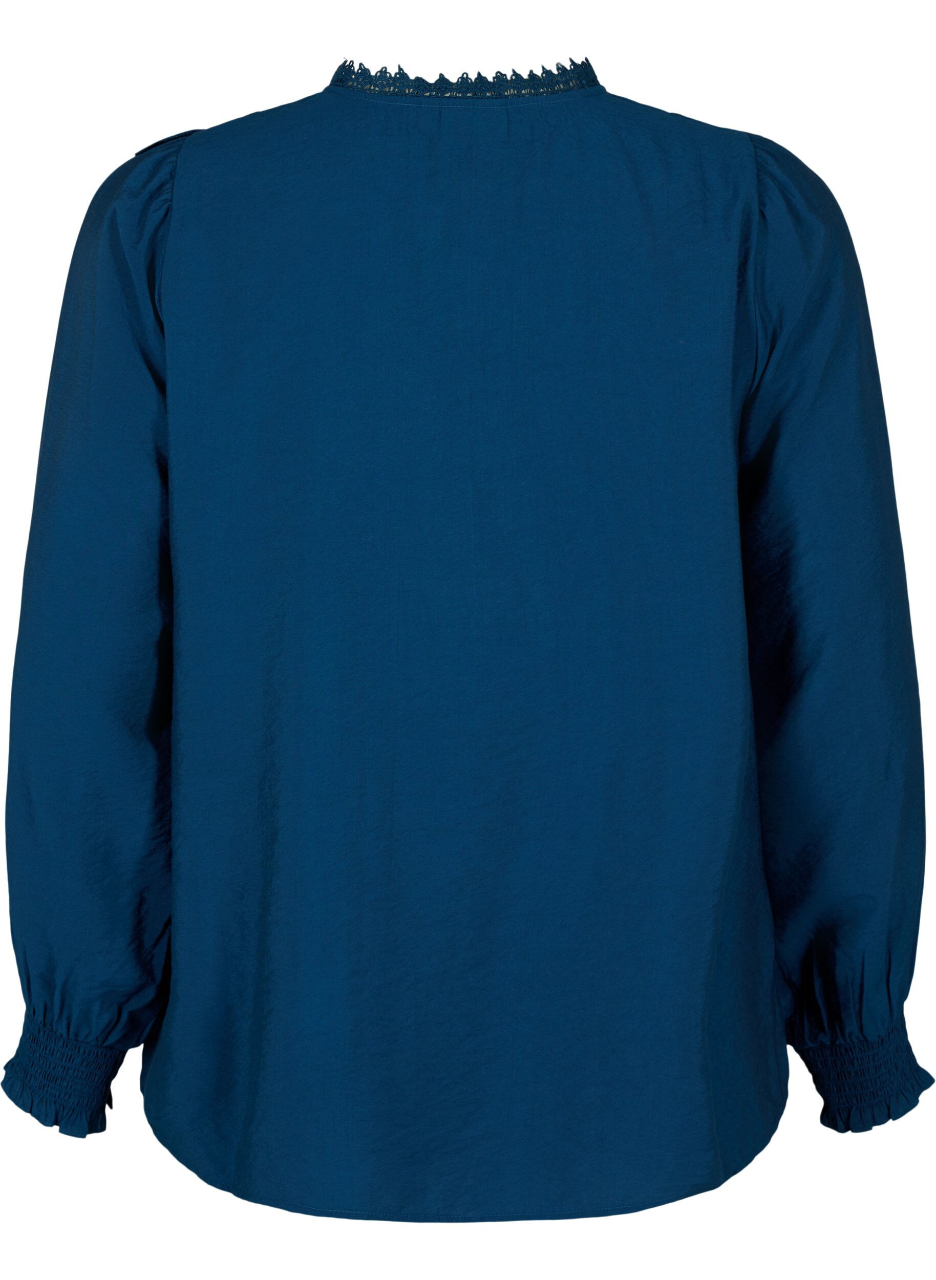 Zizzifashion Viscose blouse with ruffles and embroidery detail, Titan, Packshot image number 1