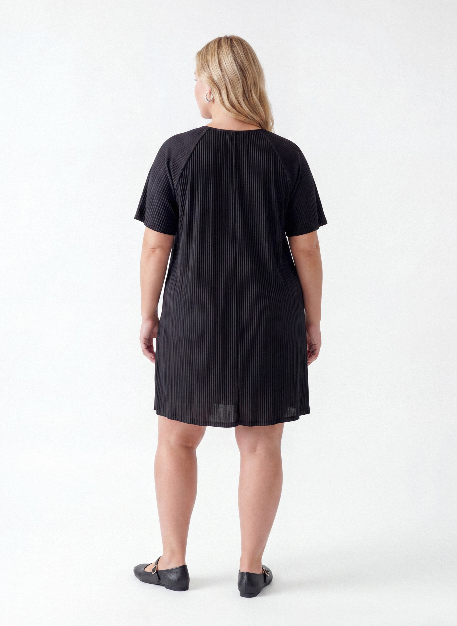 ZizzifashionJersey tunic with textured stripes, Black, Model image number 1
