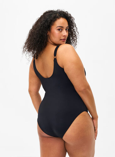 Wrap swimsuit, Black, Model image number 1