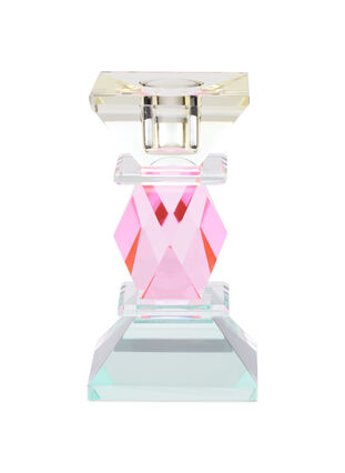 Crystal candle holder, Lysegul/Pink Comb, Packshot image number 0