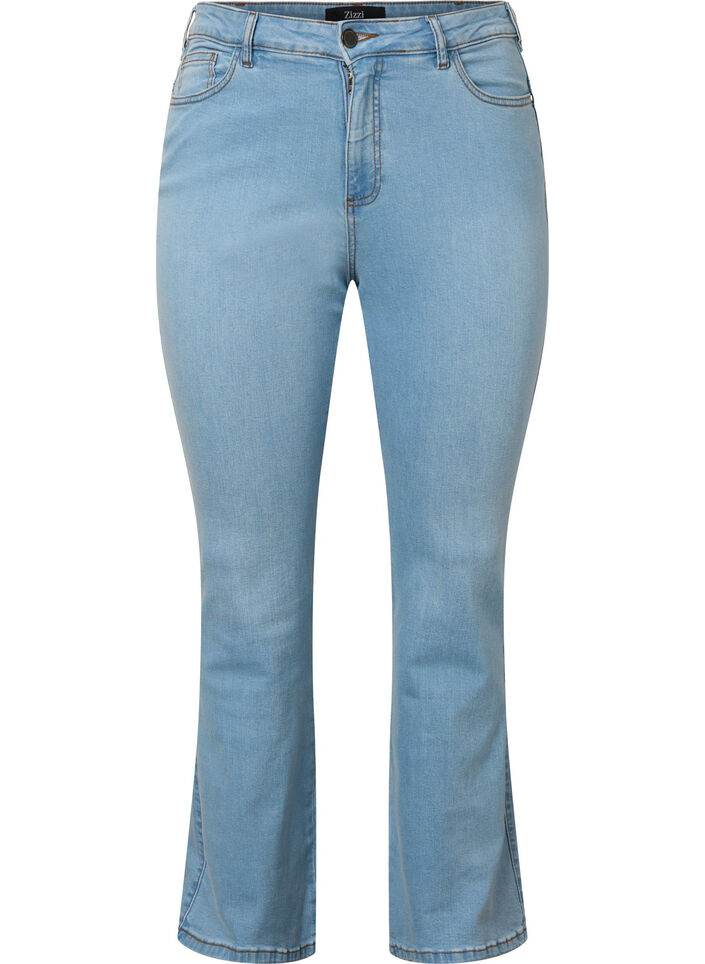High-waisted Ellen bootcut jeans, Ex Lgt Blue, Packshot image number 0