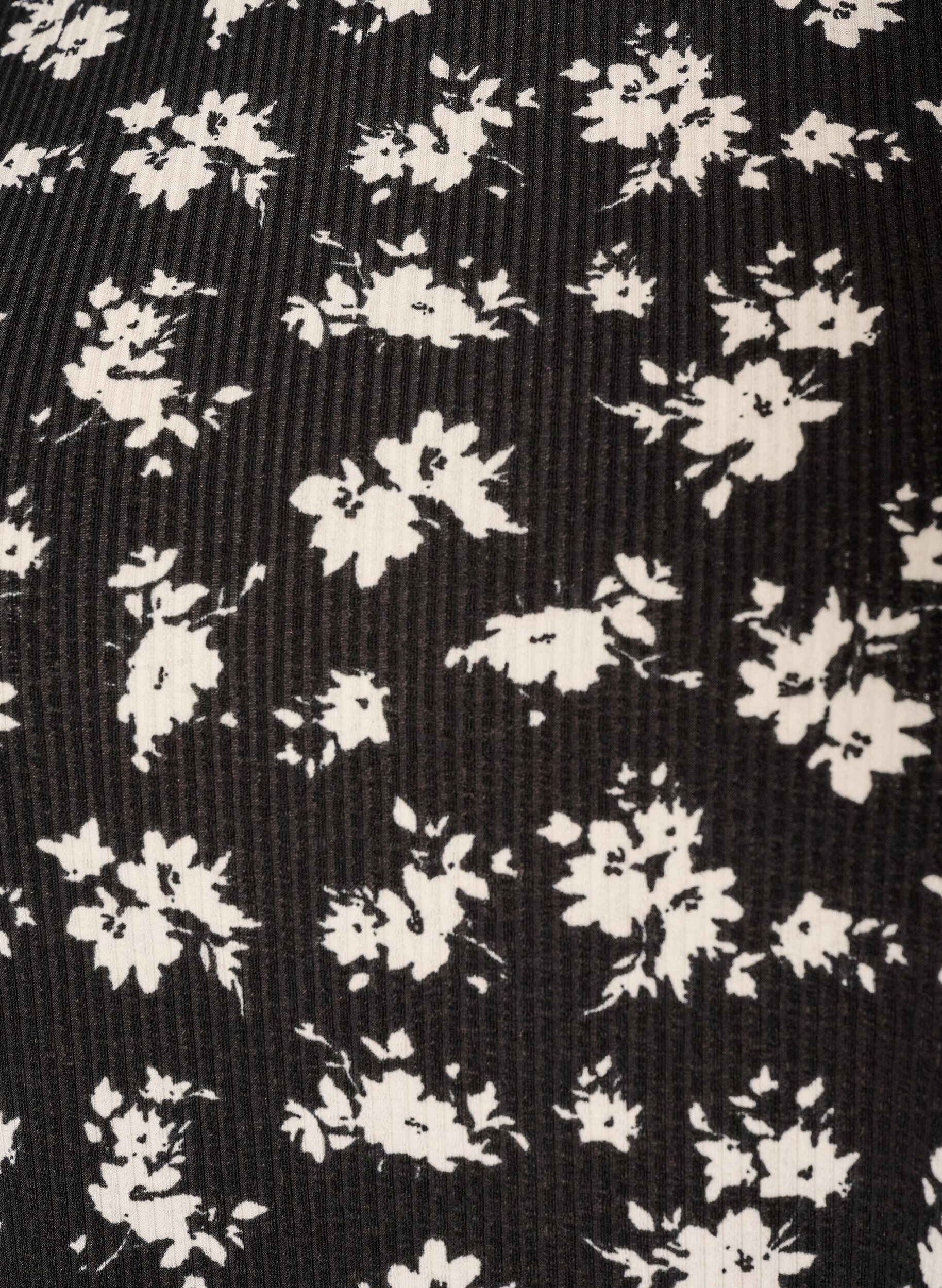 ZizzifashionBlouse with short sleeves and floral print, Black, Packshot image number 2