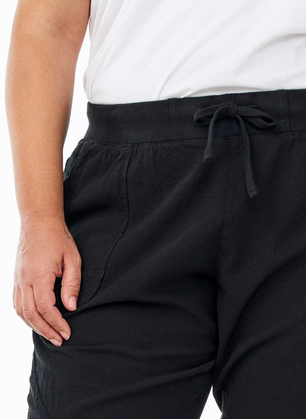 ZizzifashionCotton Capri trousers , Black, Model image number 3