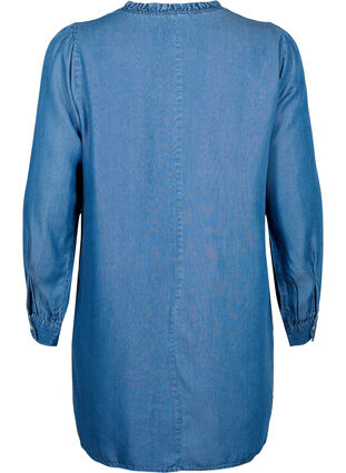 Long sleeve tunic from TENCEL™ Lyocell, Medium Blue denim, Packshot image number 1