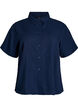 Short-sleeved shirt in linen and viscose, Blue, Packshot image number 0
