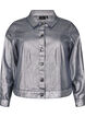 Short silver-coated denim jacket, Gun Silver, Packshot image number 0