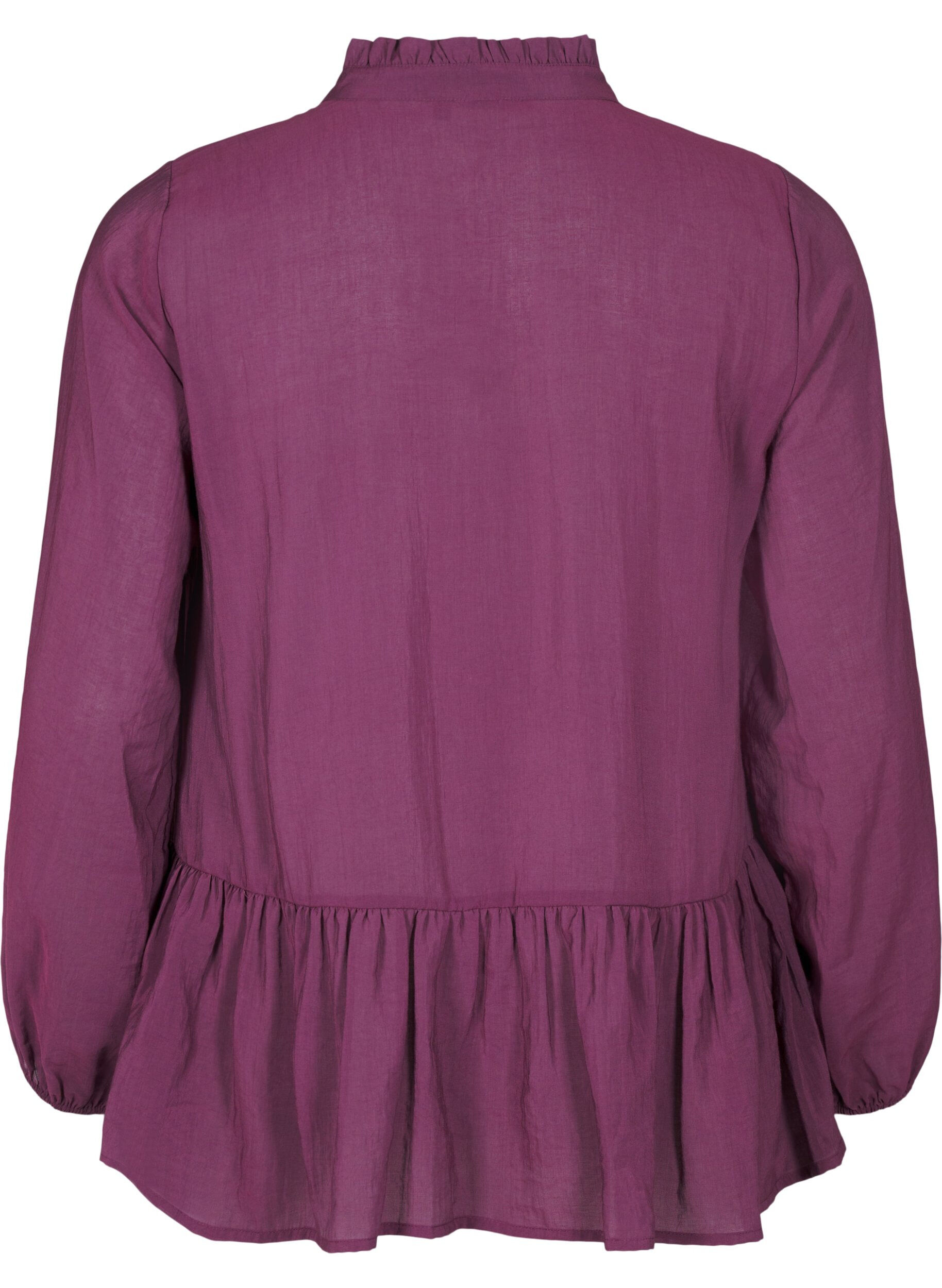 Zizzifashion Viscose blouse with peplum, Purple, Packshot image number 1