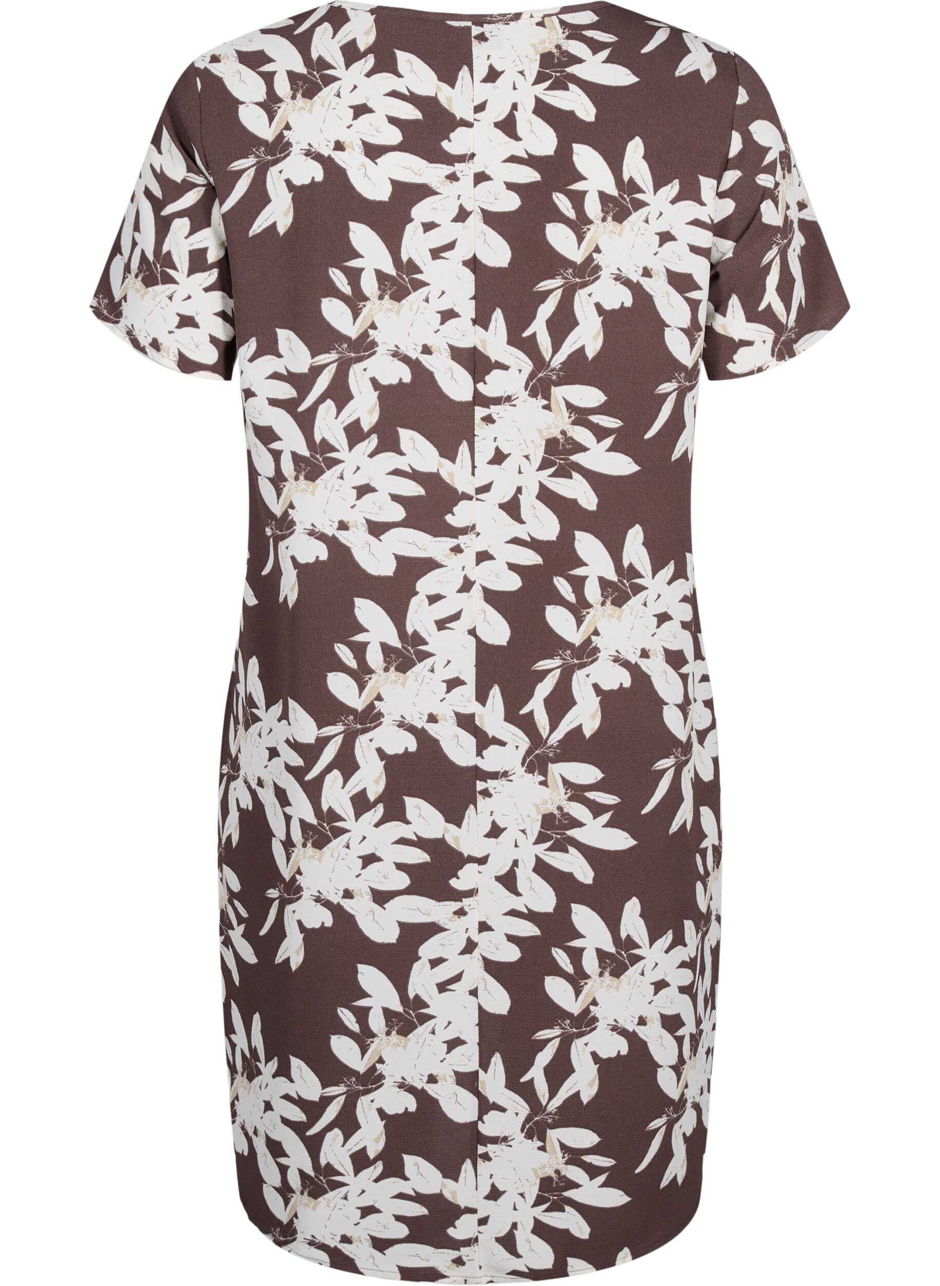 Zizzifashion Dress with print and short sleeves, Brown, Packshot image number 1