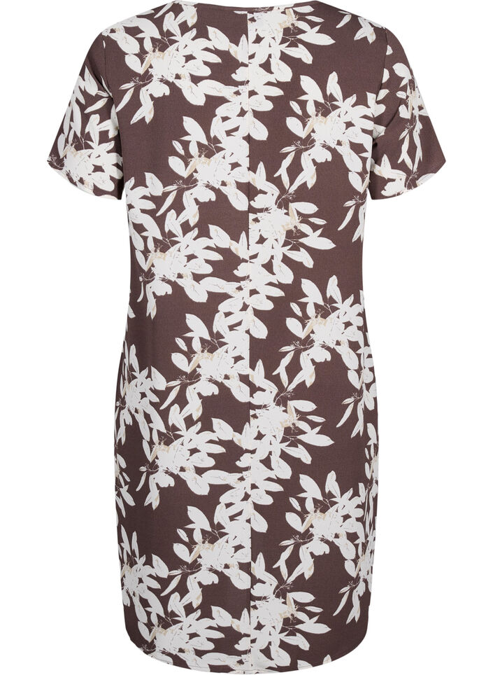 Dress with print and short sleeves, Brown, Packshot image number 1