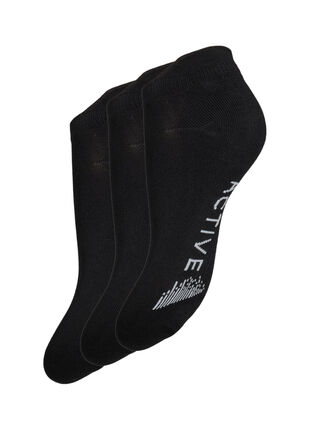 3-pack of ankle socks, Black, Packshot image number 1