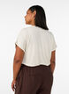 Viscose T-shirt with glitter stripes, Vanilla, Model image number 2