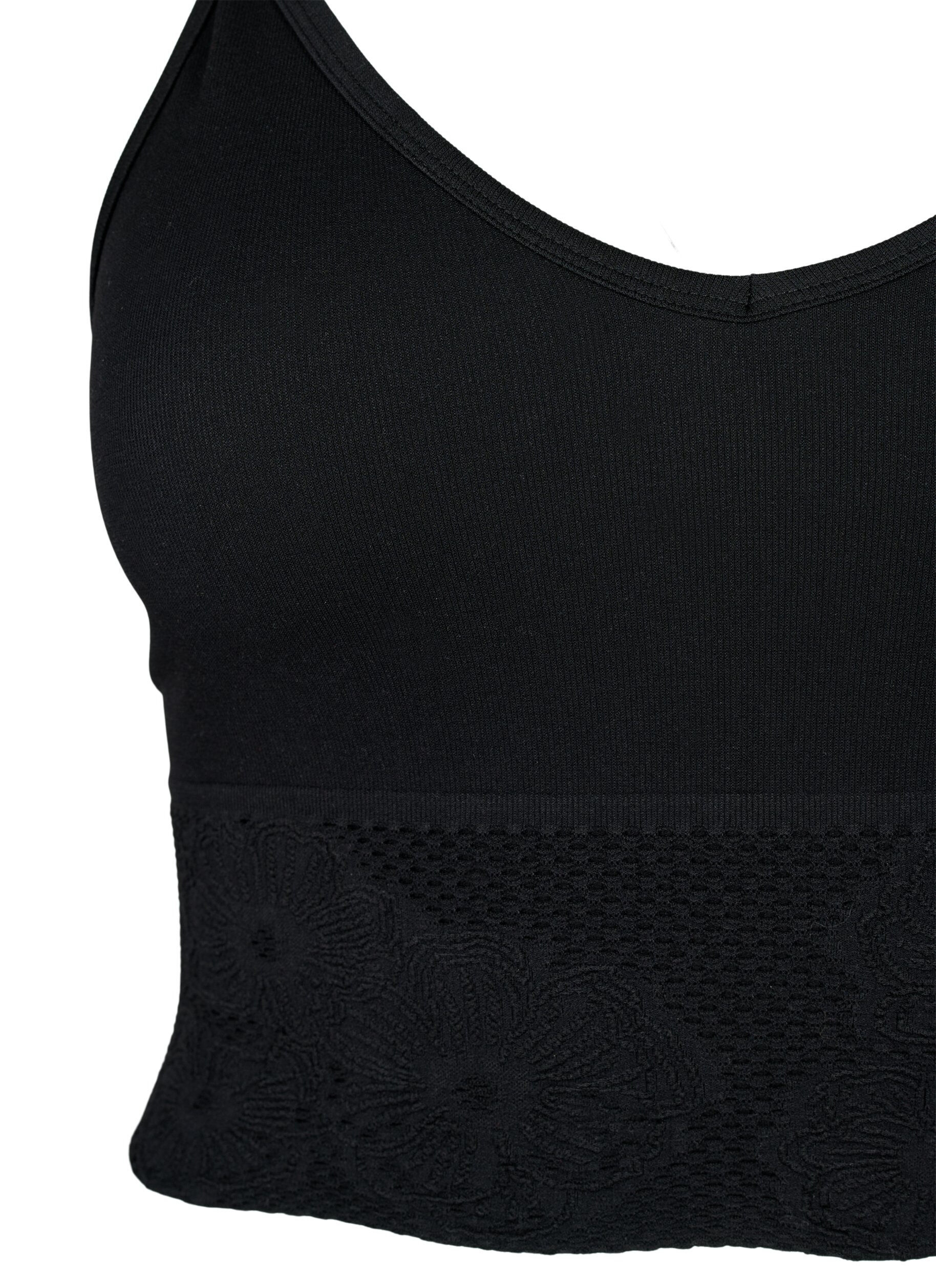 Zizzifashion Seamless bra top, Black, Packshot image number 2