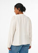 Blouse with V-neck and embroidered bands, Beige, Model image number 2