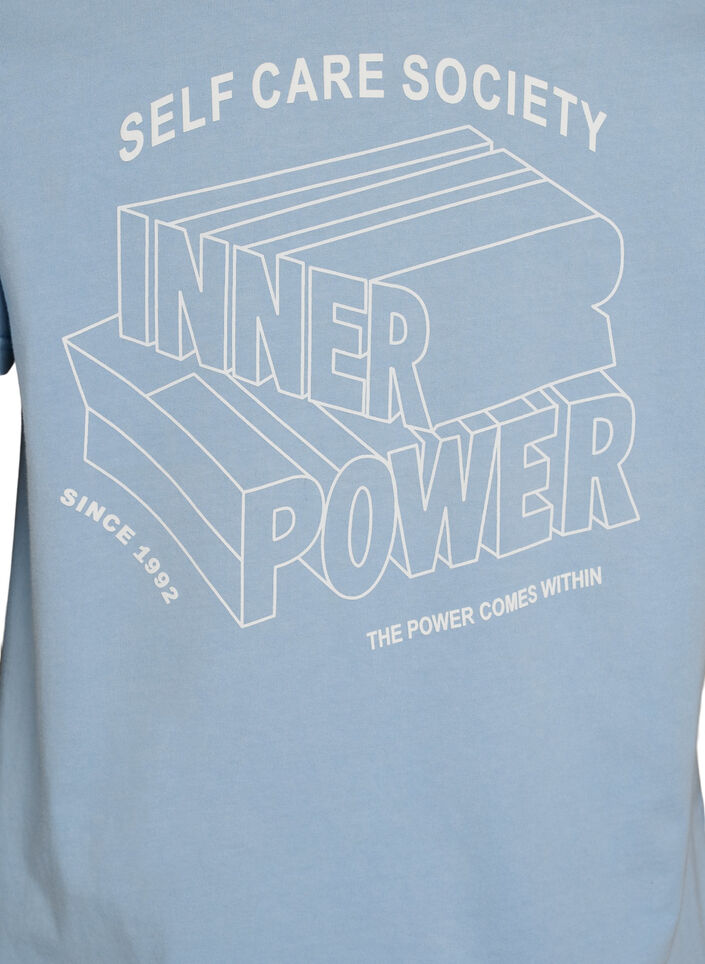 Organic cotton graphic T-shirt, Light Blue, Packshot image number 3