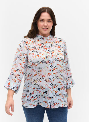 Printed shirt with 3/4 sleeves, Multi Dot, Model image number 0